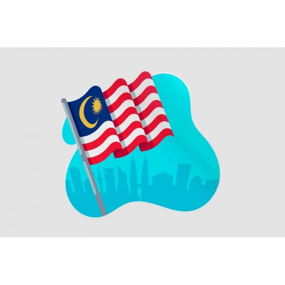 Malaysia Flag Style 3 Sticker