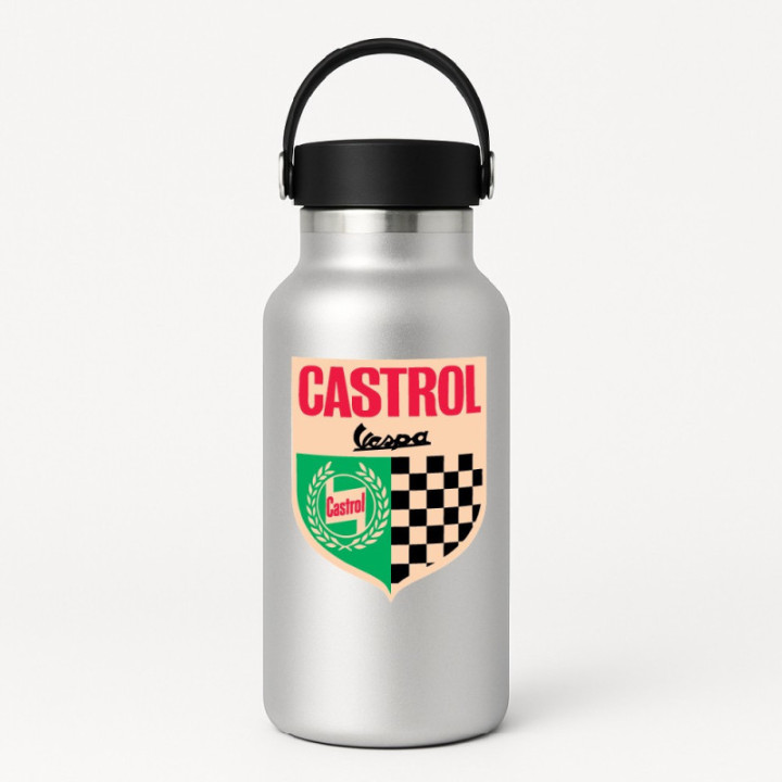 2x Castrol Vespa Style 2 Stickers Decals - DecalsHouse