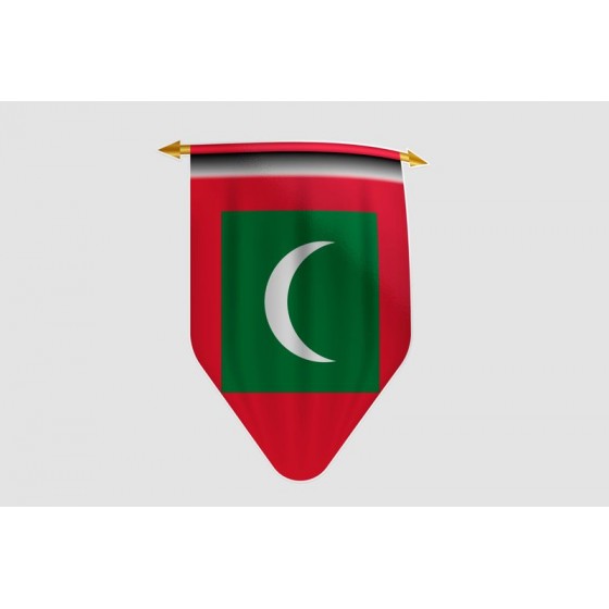 Maldives Flag Style 10 Sticker