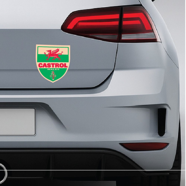 2x Castrol Wales Stickers Decals - DecalsHouse