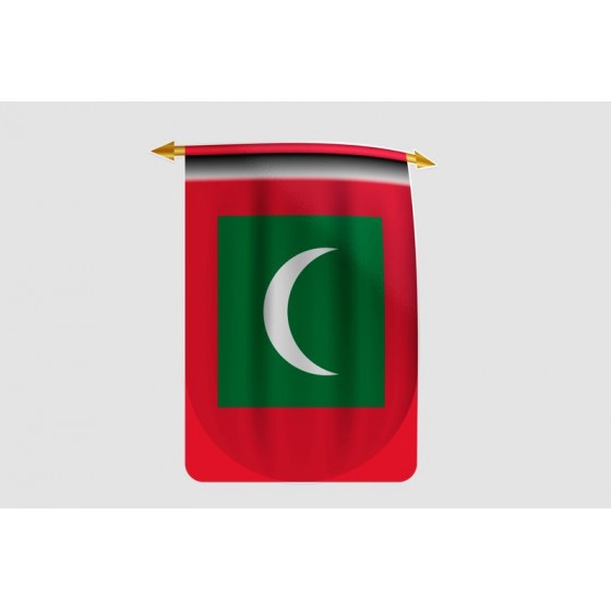 Maldives Flag Style 12 Sticker