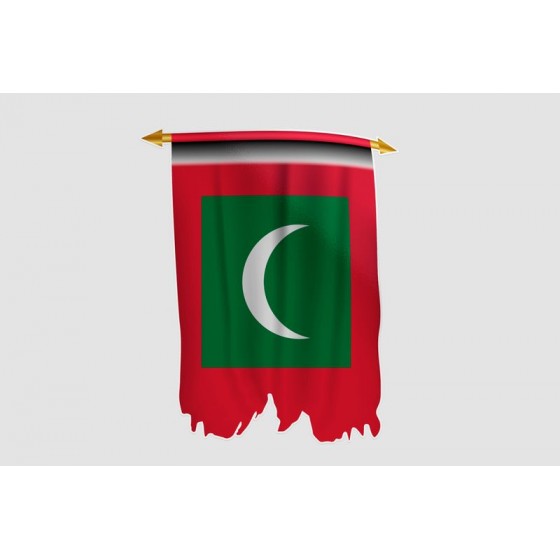 Maldives Flag Style 14 Sticker