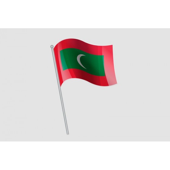 Maldives Flag Style 17 Sticker
