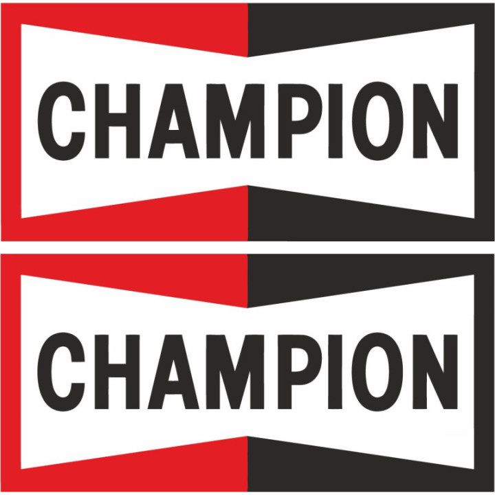 Champion Spark Plug Stickers – Racing Ignition Decals (2-Pack)