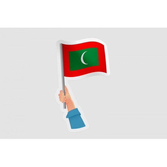 Maldives Flag Style 5 Sticker