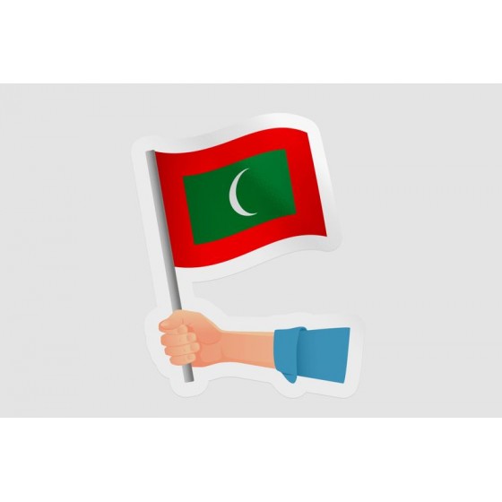 Maldives Flag Style 6 Sticker