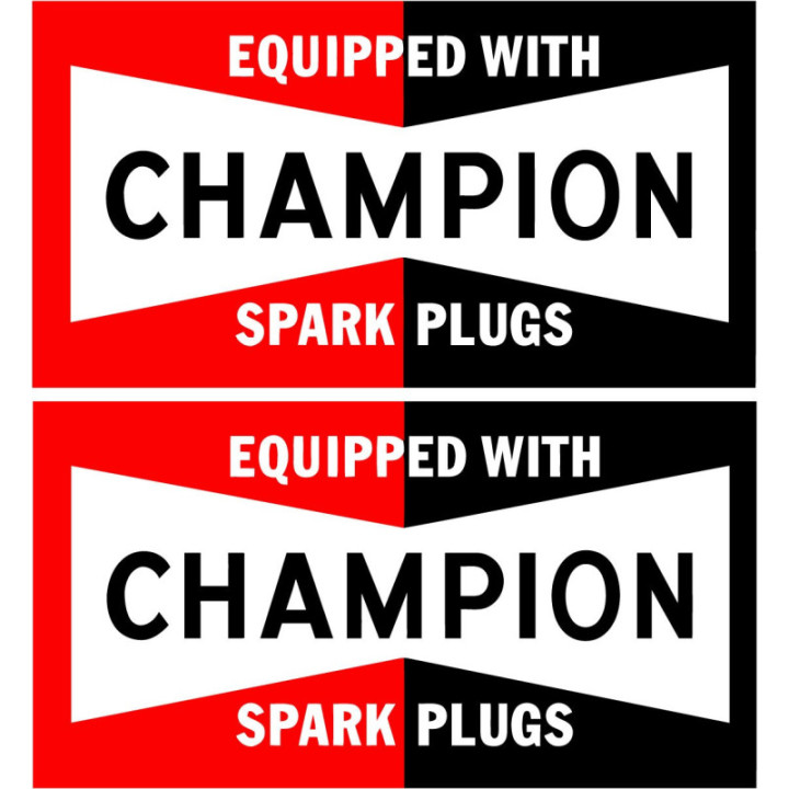 Champion Spark Plugs Stickers – Race Sponsor Style 2 Decals (2-Pack)