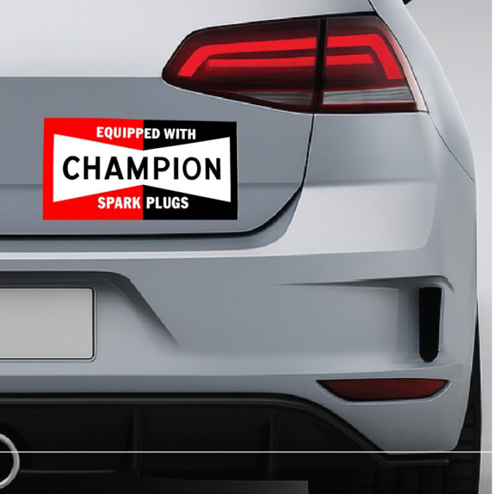Champion Spark Plugs Stickers – Race Sponsor Style 2 Decals (2-Pack)