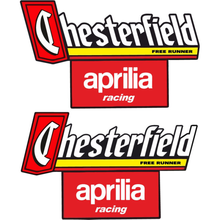Chesterfield Aprilia Racing Stickers – MotoGP Sponsor Decals (2-Pack)
