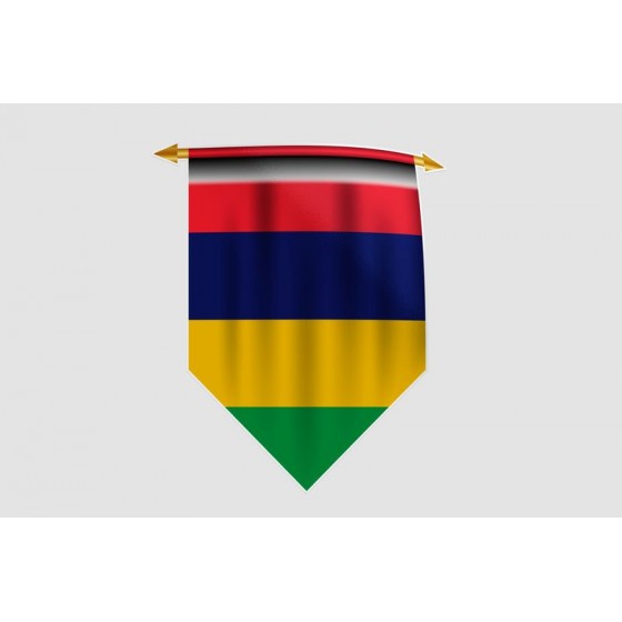 Mauritius Flag Style 3 Sticker