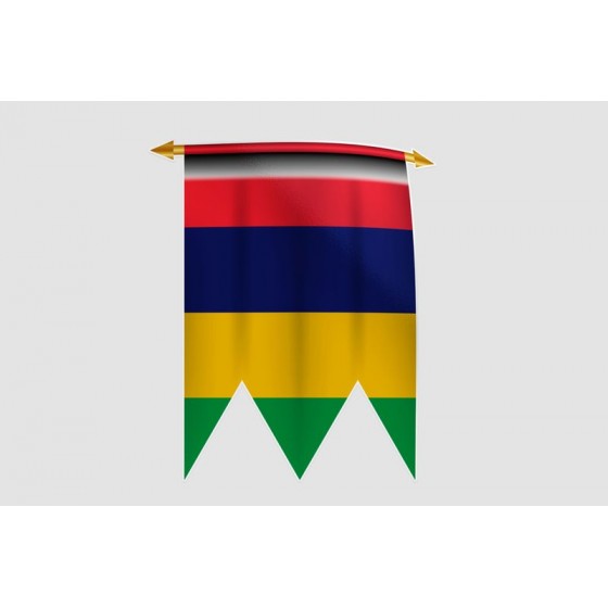 Mauritius Flag Style 4 Sticker