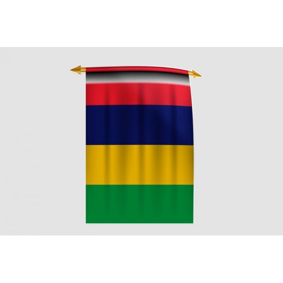 Mauritius Flag Style 6 Sticker