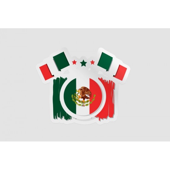 Mexico Flag Style 25 Sticker