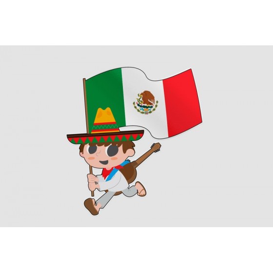Mexico Flag Style 28 Sticker