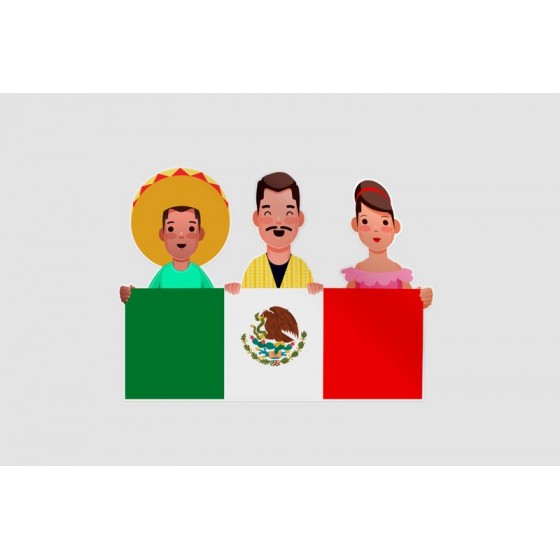 Mexico Flag Style 30 Sticker
