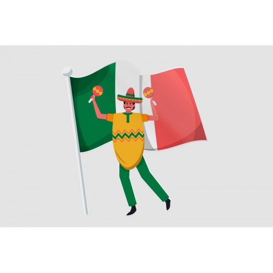 Mexico Flag Style 32 Sticker