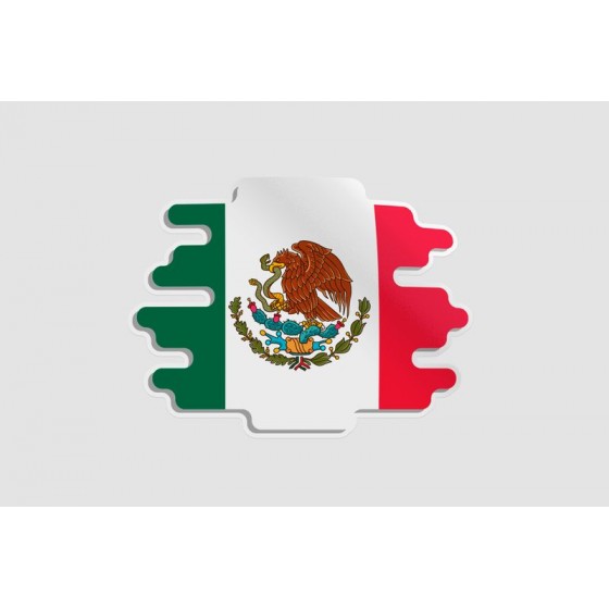 Mexico Flag Style 34 Sticker