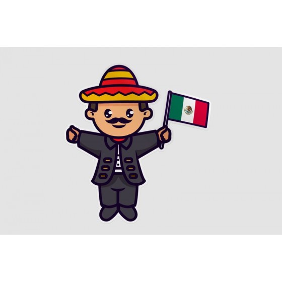 Mexico Flag Style 44 Sticker