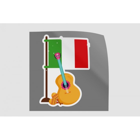 Mexico Flag Style 46 Sticker