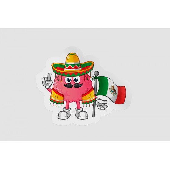 Mexico Flag Style 50 Sticker