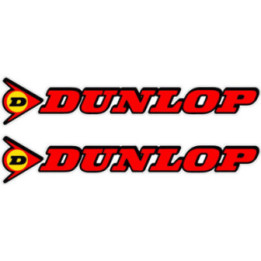 2x Dunlop Red Stickers Decals - DecalsHouse