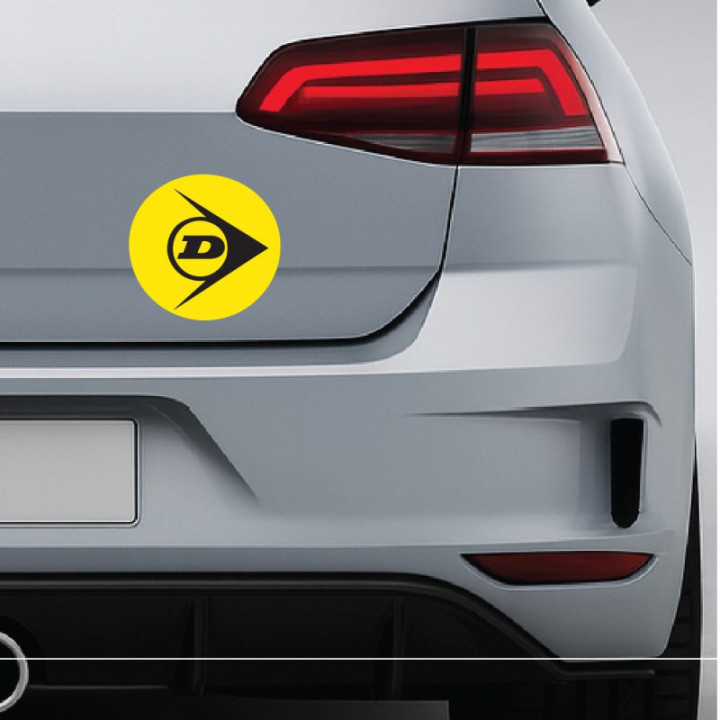 2x Dunlop Round Stickers Decals - DecalsHouse