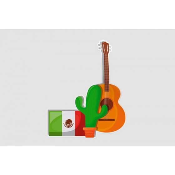Mexico Flag Style 61 Sticker