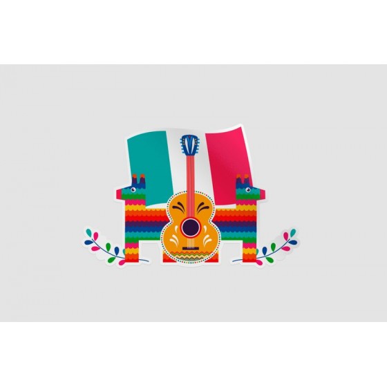 Mexico Flag Style 65 Sticker