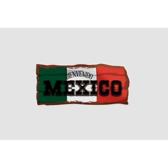 Mexico Flag Style 74 Sticker