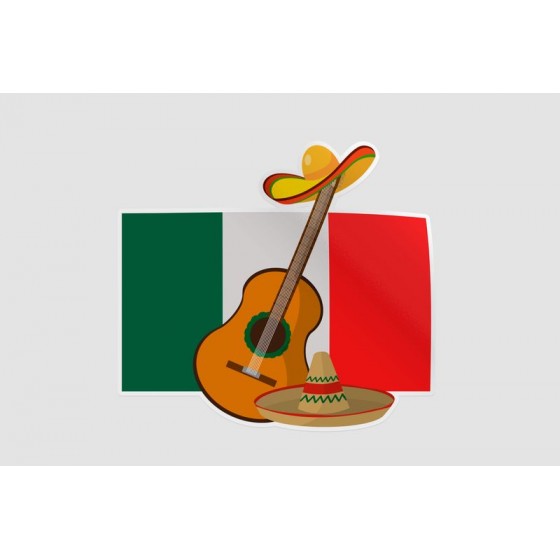 Mexico Flag Style 77 Sticker