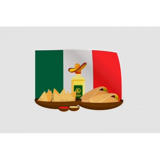 Mexico Flag Style 78 Sticker