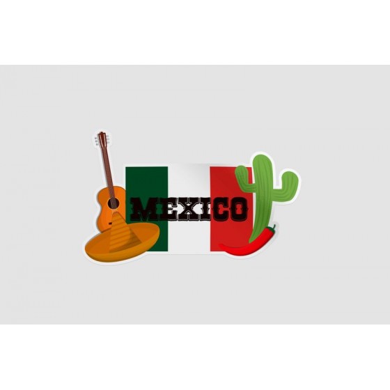 Mexico Flag Style 84 Sticker