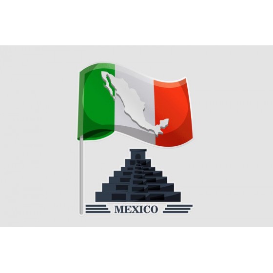 Mexico Flag Style 85 Sticker