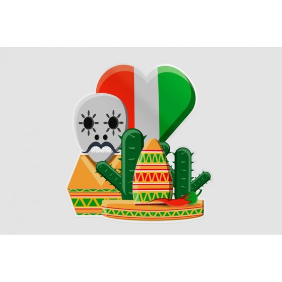 Mexico Flag Style 89 Sticker