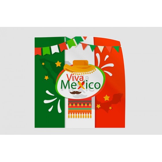 Mexico Flag Style 9 Sticker