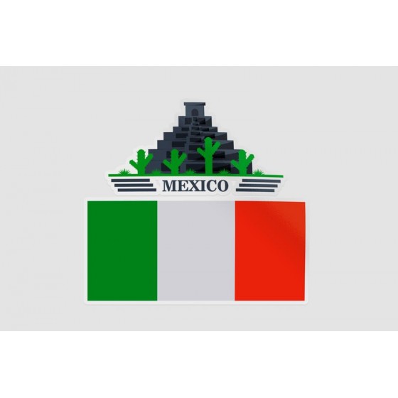 Mexico Flag Style 92 Sticker