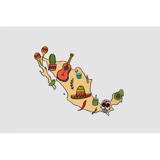 Mexico Map Style 34 Sticker