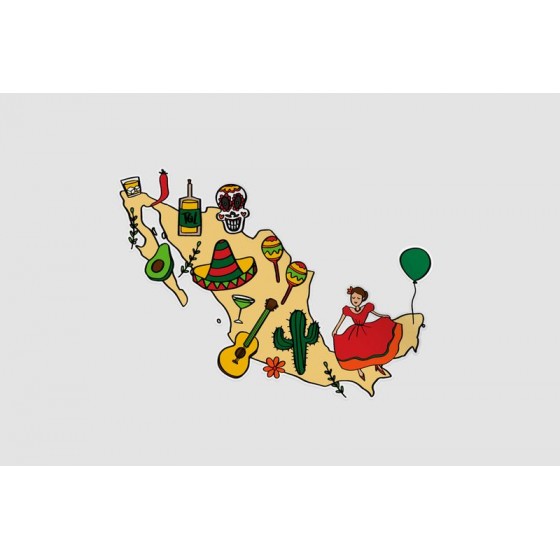 Mexico Map Style 35 Sticker
