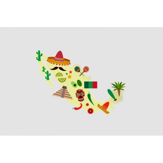 Mexico Map Style 36 Sticker
