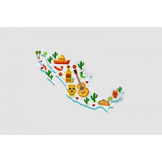 Mexico Map Style 39 Sticker