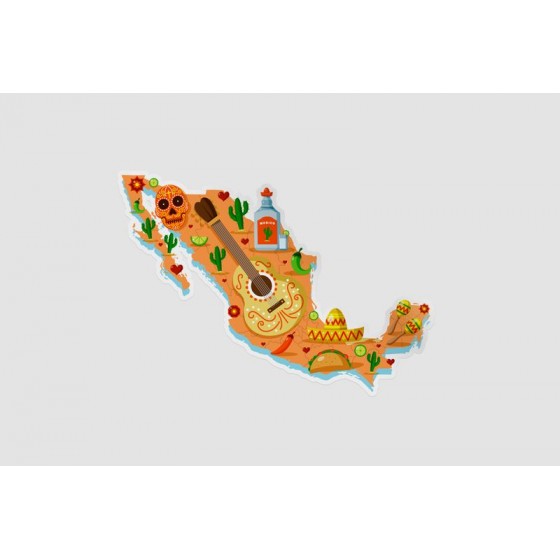 Mexico Map Style 40 Sticker
