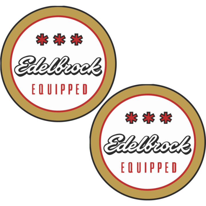 2x Edelbrock Style 2 Stickers Decals - DecalsHouse