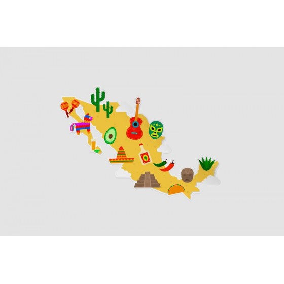 Mexico Map Style 44 Sticker