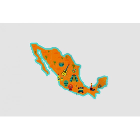 Mexico Map Style 45 Sticker