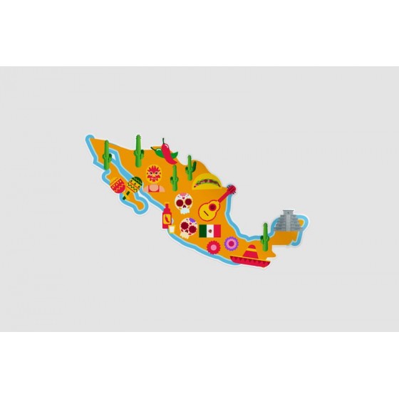 Mexico Map Style 46 Sticker