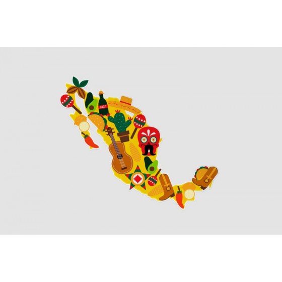 Mexico Map Style 48 Sticker