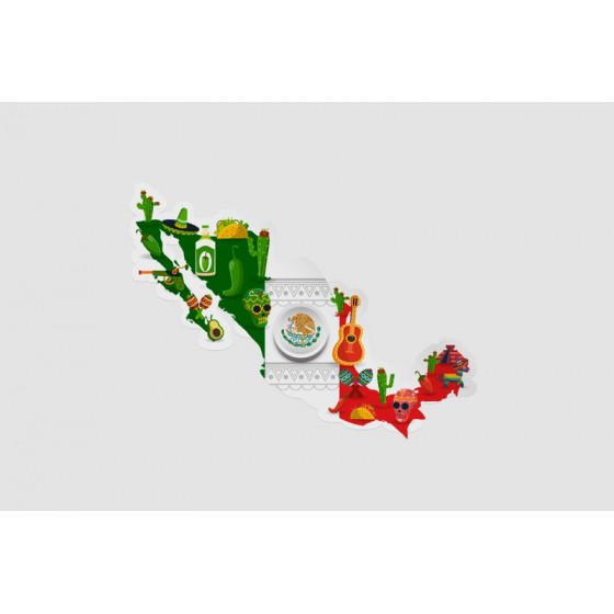 Mexico Map Style 50 Sticker