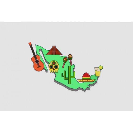 Mexico Map Style 52 Sticker