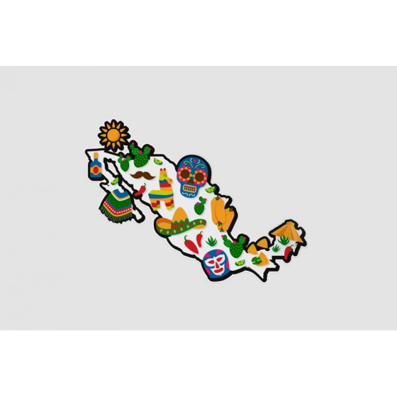 Mexico Map Style 53 Sticker