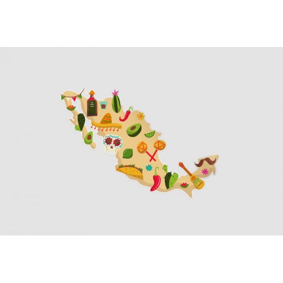 Mexico Map Style 55 Sticker